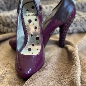 Purple Not Rated heels. Pretty weave detail